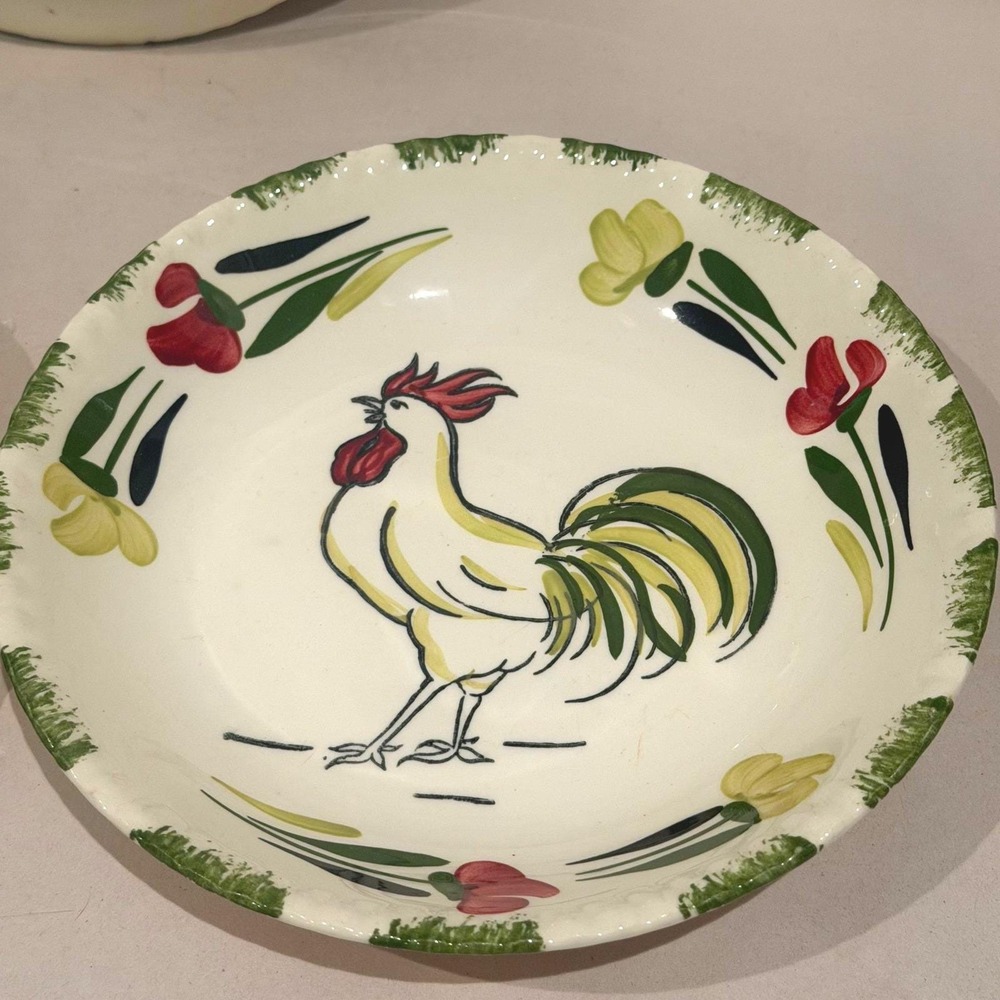 Blue Ridge Southern Potteries Rooster O' The Walk Plate 8 in Hand Painted